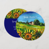 トスカーニのひまわりと農村 招待状 (正面/裏面)