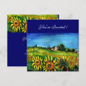 トスカーニのひまわりと農村 招待状 (正面/裏面)