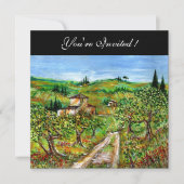 トスカーニのオリーブの木, 黄緑 黒 招待状 (正面)