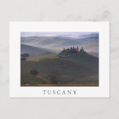 トスカーニの朝の霧に包まれた家の白いポストカード ポストカード (正面)