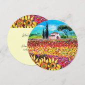 トスカーニの花々 / フィールド、ポピーとひまわり 招待状 (正面/裏面)