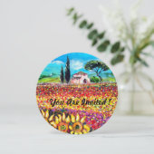 トスカーニの花々/ フィールド、ポピーとひまわり 招待状 (スタンド正面)