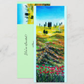 トスカーニの風景とポピー 招待状 (正面/裏面)