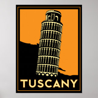 トスカーニアートデコレトロイタリア旅行ポスター ポスター