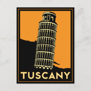 トスカーニイタリアのレトロアートデコ旅行ポスター ポストカード