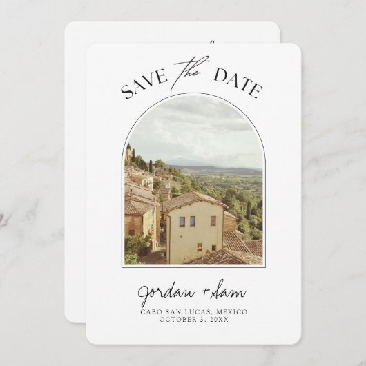 トスカーニイタリアの結婚式の日付を保存 招待状 (正面/裏面)