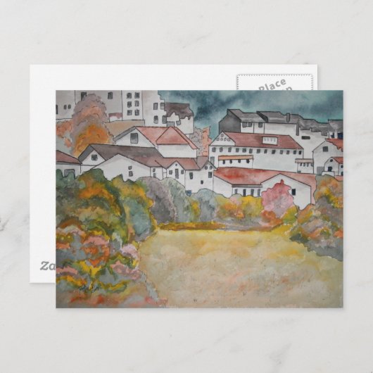 トスカーニイタリアの風景絵画の水色 ポストカード (正面/裏面)