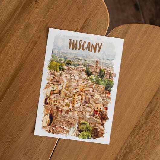 トスカーニイタリアウォーターカラービュー ポストカード