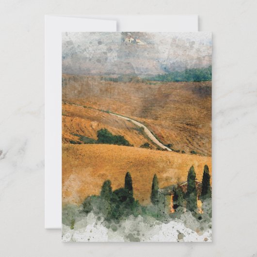 トスカーニイタリアオリーブ結婚式は日付カードを保存 サンキューカード (裏面)