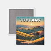 トスカーニイタリアカントリーサイドサンセット マグネット (正面/裏面)