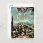 トスカーニイタリアクラシックレトロヴィンテージトラベル ポストカード (正面/裏面)