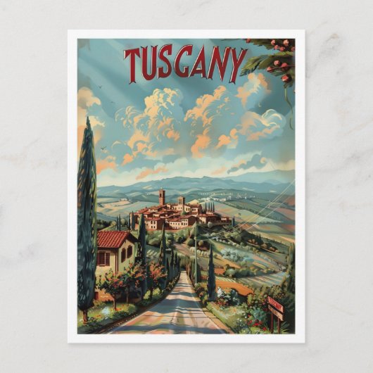 トスカーニイタリアクラシックレトロヴィンテージトラベル ポストカード (正面)