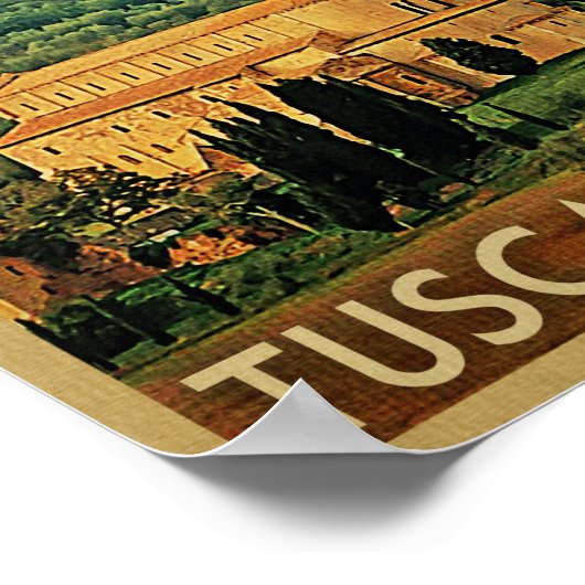 トスカーニイタリアポスターヴィンテージ旅行イタリアン ポスター (角)