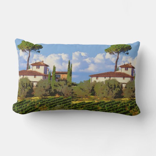 トスカーニイタリアポスター ランバークッション (正面)