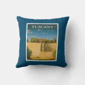 トスカーニイタリアレトロヴィンテージ旅行ポスター クッション (裏面)