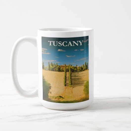トスカーニイタリアレトロヴィンテージ旅行ポスター コーヒーマグカップ (左)