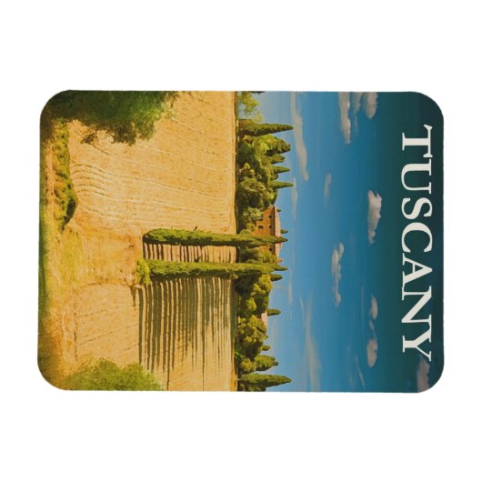 トスカーニイタリアレトロヴィンテージ旅行ポスター マグネット (横)