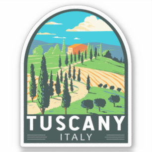 トスカーニイタリアヴィネヤードトラベルアートヴィンテージ シール