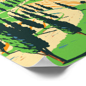 トスカーニイタリアヴィネヤードトラベルアートヴィンテージ ポスター (角)