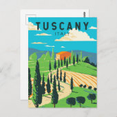 トスカーニイタリアヴィネヤードトラベルアートヴィンテージ ポストカード (正面/裏面)