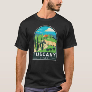 トスカーニイタリアヴィネヤードトラベルアートヴィンテージ Tシャツ