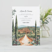 トスカーニイタリアヴィラウォーターカラー結婚ズ 招待状 (スタンド正面)