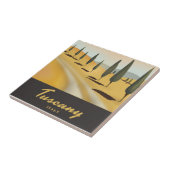 トスカーニイタリアヴィンテージスタイル旅行ポスター タイル (側面)