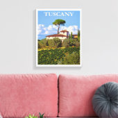 トスカーニイタリアヴィンテージトラベルイタリアンヴィラポスター キャンバスプリント (インサイチュ (リビング))