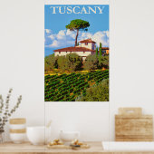 トスカーニイタリアヴィンテージトラベルヴイタリアンィラ ポスター (キッチン)