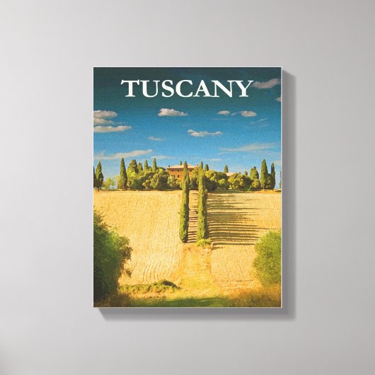 トスカーニイタリアヴィンテージ旅行ポスター キャンバスプリント (正面)