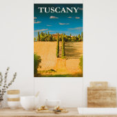 トスカーニイタリアヴィンテージ旅行 ポスター (キッチン)