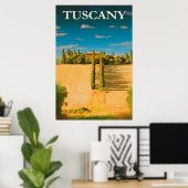 トスカーニイタリアヴィンテージ旅行 ポスター (ホームオフィス)