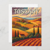 トスカーニイタリアヴィンテージ旅行 ポストカード (正面/裏面)