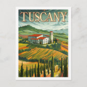 トスカーニイタリアヴィンテージ有名な旅行の場所 ポストカード (正面)
