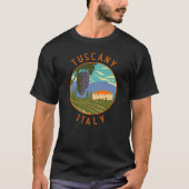トスカーニイタリアヴィンヤードサーク動揺してルヴィンテージ Tシャツ (正面)