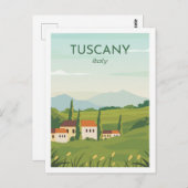 トスカーニイタリア有名な旅行プレイスイラストレーション ポストカード (正面/裏面)