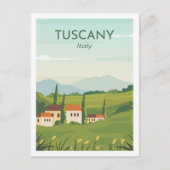 トスカーニイタリア有名な旅行プレイスイラストレーション ポストカード (正面)