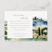 トスカーニイタリア水彩風景結婚の詳細 エンクロージャーカード (正面)