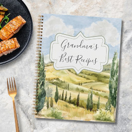 トスカーニイタリア自然パーソナライズされたレシピブック ノートブック