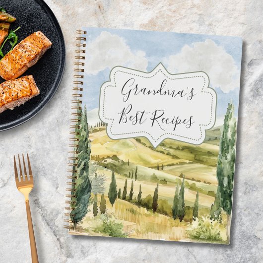 トスカーニイタリア自然パーソナライズされたレシピブック ノートブック