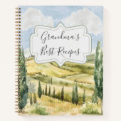 トスカーニイタリア自然パーソナライズされたレシピブック ノートブック (正面)