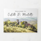 トスカーニイタリア |図解入りの、写真付きの結婚s 三つ折り招待状 (カバー)