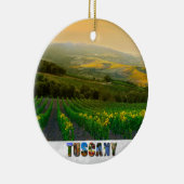 トスカーニイタリイタリアンアVineyard写真クリスマス セラミックオーナメント (右)