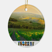 トスカーニイタリイタリアンアVineyard写真クリスマス セラミックオーナメント (左)