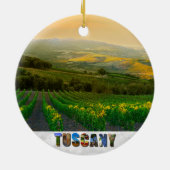 トスカーニイタリイタリアンアVineyard写真クリスマス セラミックオーナメント (裏面)