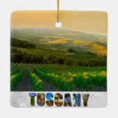 トスカーニイタリイタリアンアVineyard写真クリスマス セラミックオーナメント (裏面)