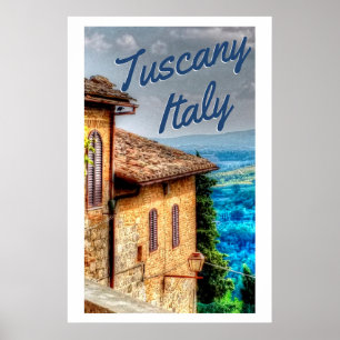 トスカーニイタリイタリアンタスカンヴィラトラベル ポスター