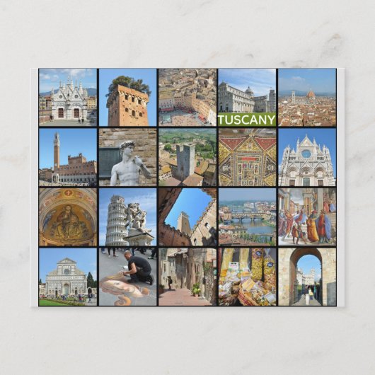 トスカーニイタリイタリアントラベルフォトコラージュ ポストカード (正面)
