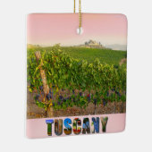 トスカーニイタリイタリアンヴィネヤードピンクのクリスマス セラミックオーナメント (右)