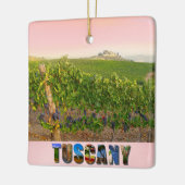 トスカーニイタリイタリアンヴィネヤードピンクのクリスマス セラミックオーナメント (左)